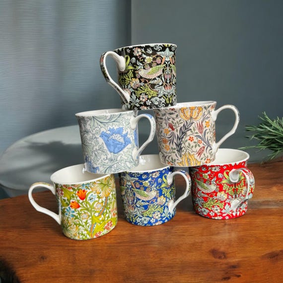 Set of 6 William Morris Assorted Design Palace Mugs - Etsy
