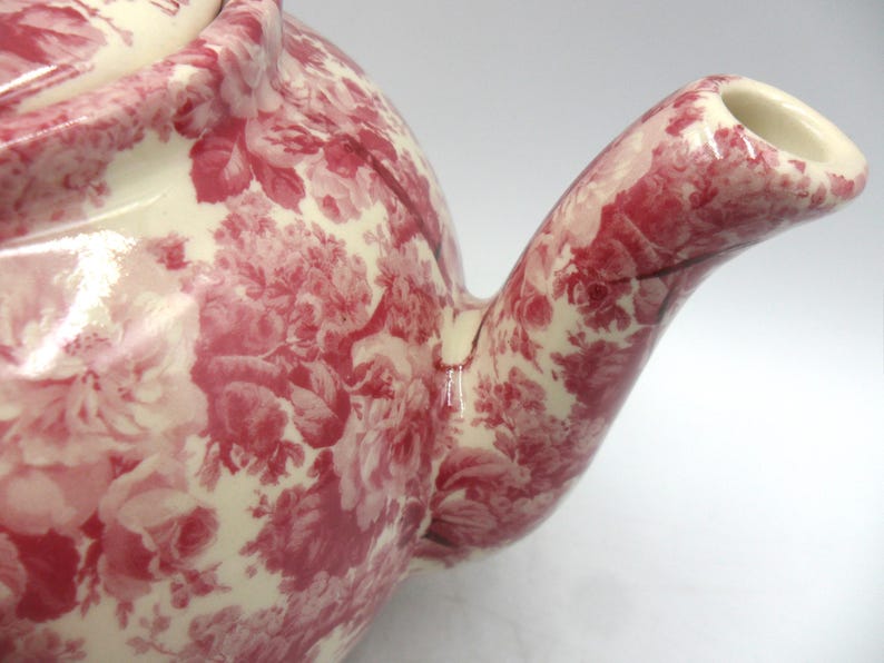 2 Cup Teapot in Pink Laura chintz Design by Heron Cross Pottery Bild 4