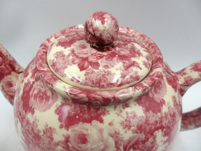 2 Cup Teapot in Pink Laura chintz Design by Heron Cross Pottery Bild 12