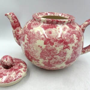 2 Cup Teapot in Pink Laura chintz Design by Heron Cross Pottery Bild 11