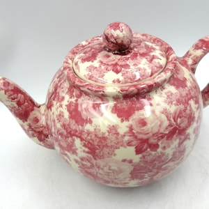 2 Cup Teapot in Pink Laura chintz Design by Heron Cross Pottery Bild 2