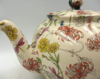 Heron Cross Pottery 伝統的な英国式ティーセット 6 Cup Teapot in Windsor Gardens Design by Heron Cross Pottery - Etsy