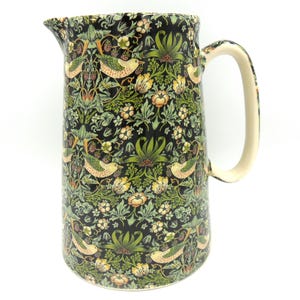 Jarra de William Morris Strawberry Thief: Cerámica Heron Cross Pottery, 4 pintas