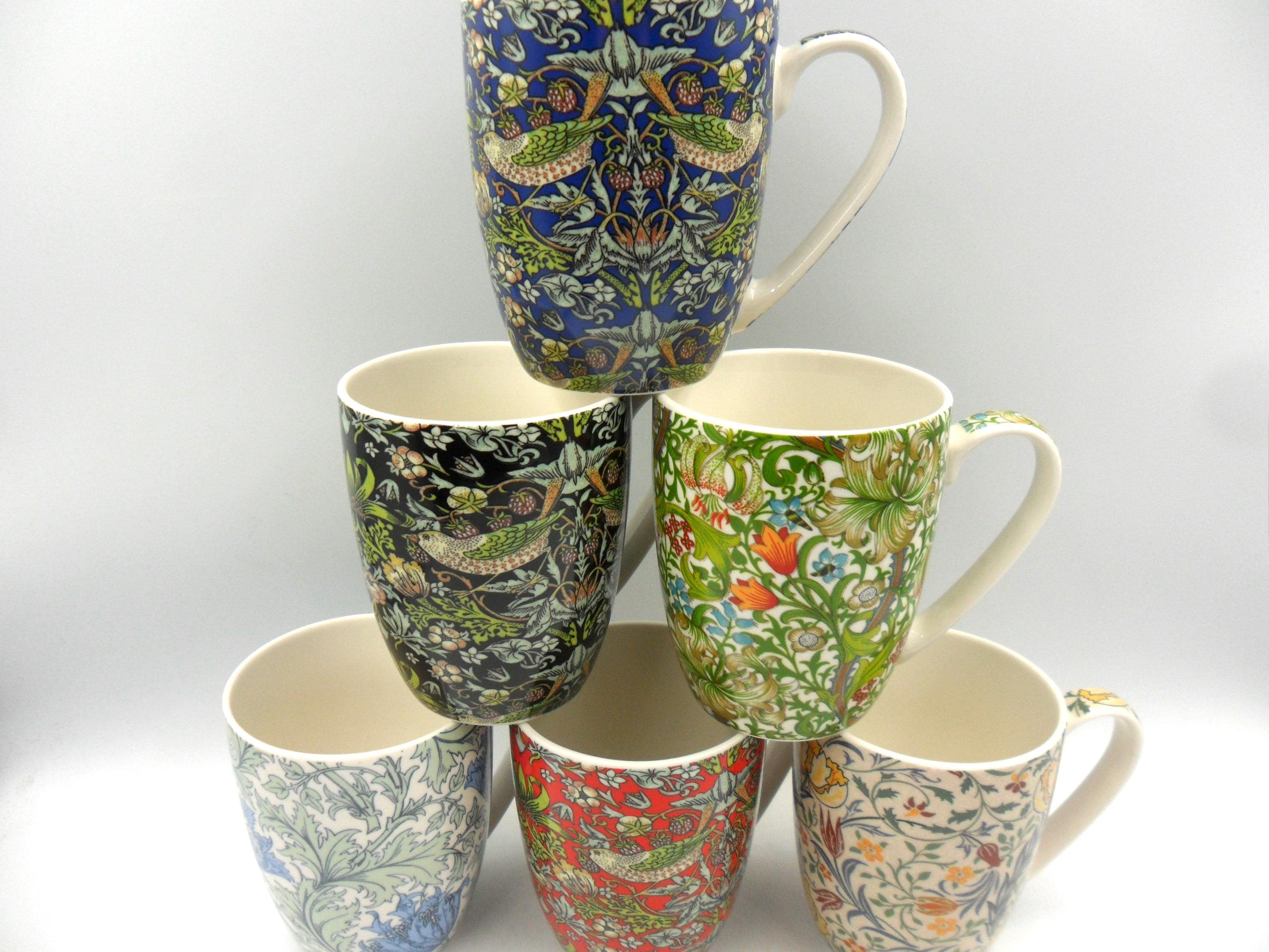Set of 6 Assorted William Morris Design Aspen Beakers. - Etsy