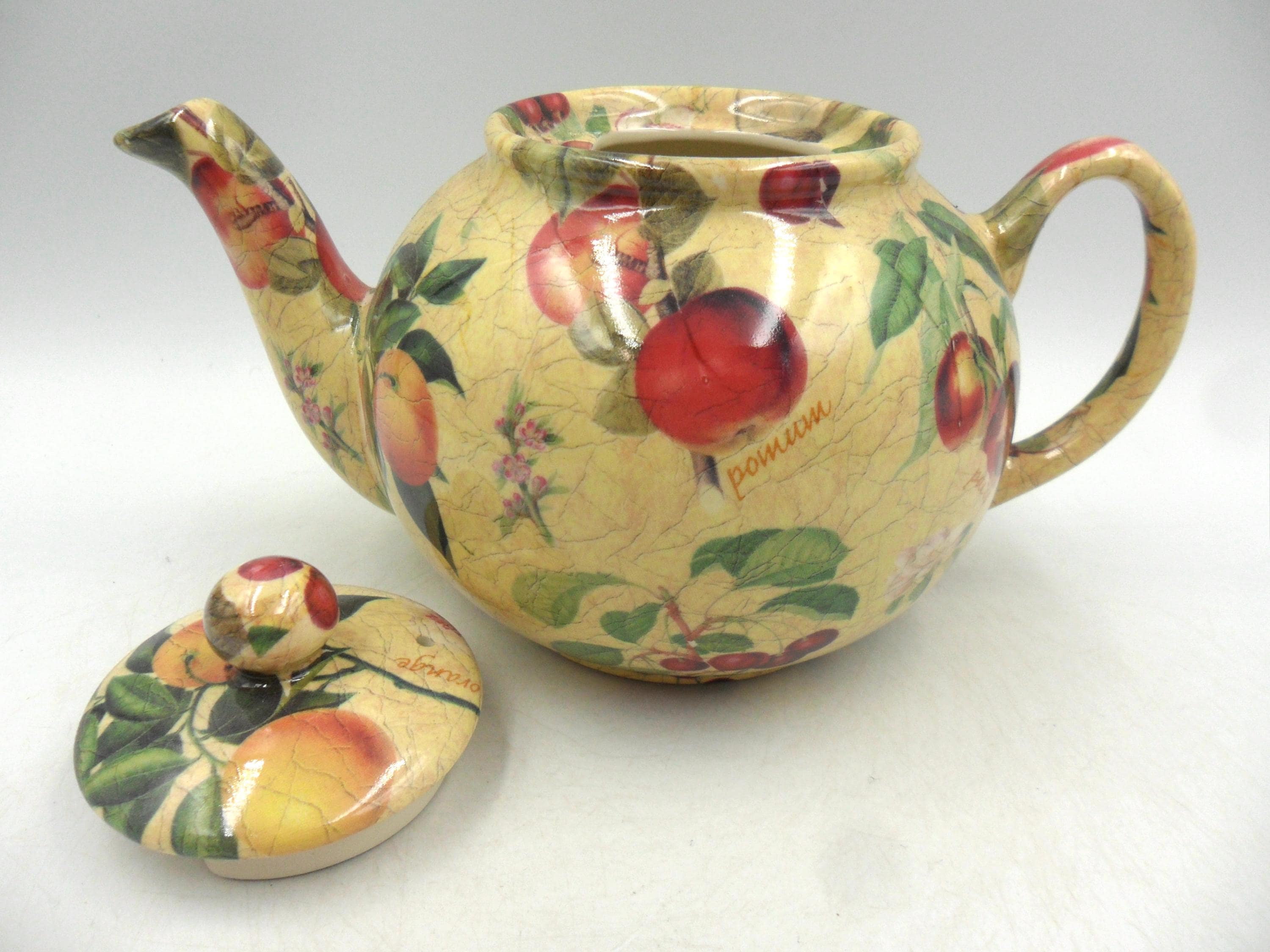 2 Cup Teapot in Rustic Fruit Design by Heron Cross Pottery. - Etsy UK