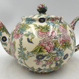 2 Cup Teapot in Indian Tree chintz design by Heron Cross Pottery