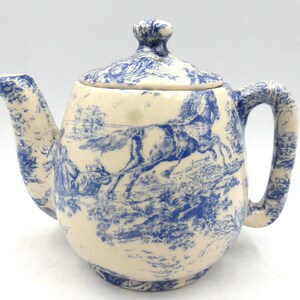 Cocktail Teapot in Blue Toile Design - Etsy