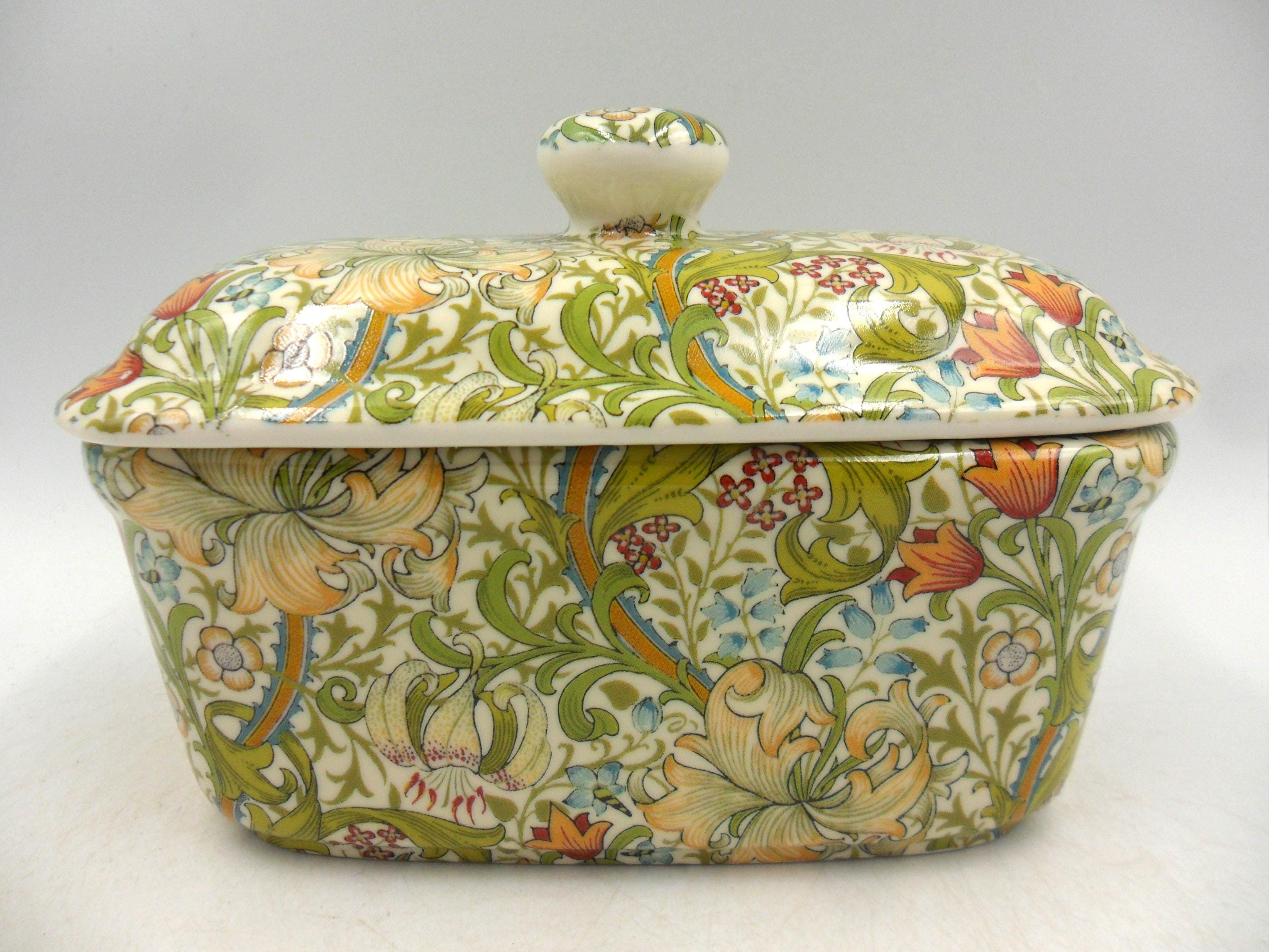 Butterdish in William Morris Golden Lily Design by Heron Cross