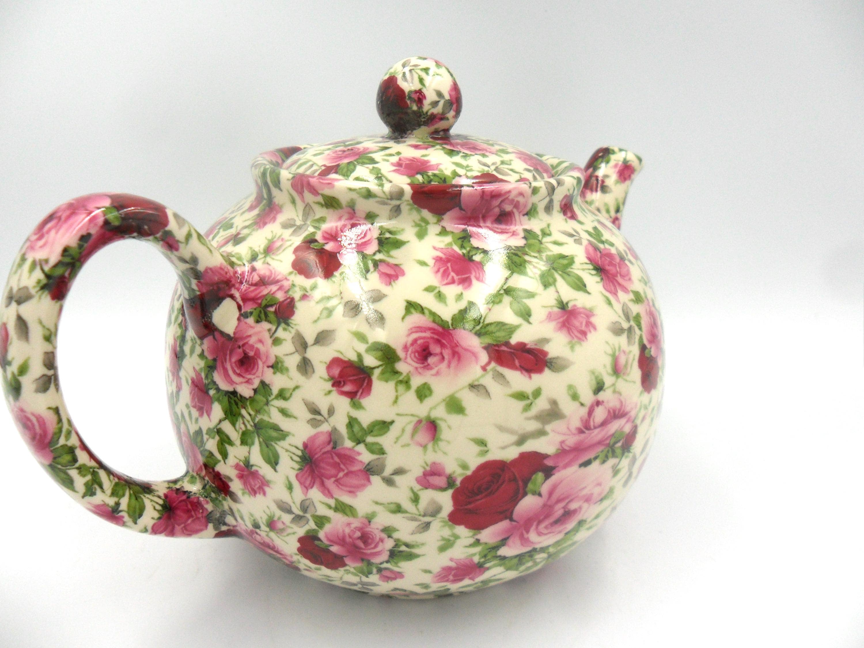6 Cup Teapot in Pink Summertime Chintz Design - Etsy
