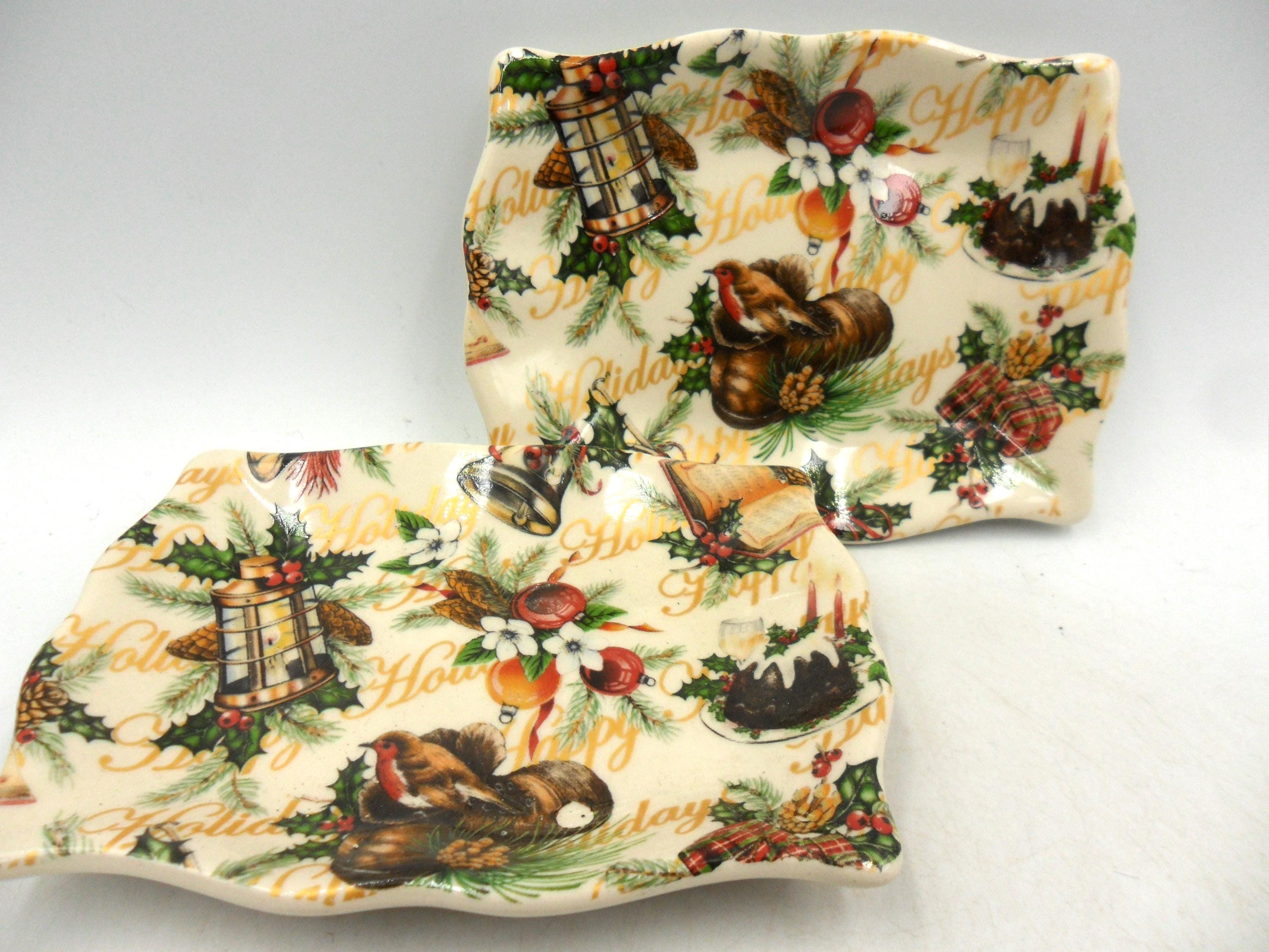 Heron Cross Pottery による、Happy Holidays ビクトリア朝の