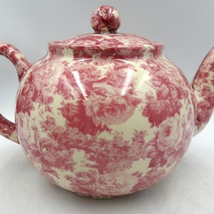 2 Cup Teapot in Pink Laura chintz Design by Heron Cross Pottery Bild 8