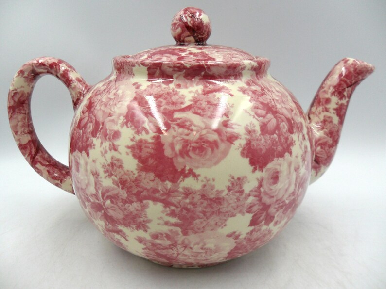 2 Cup Teapot in Pink Laura chintz Design by Heron Cross Pottery Bild 8