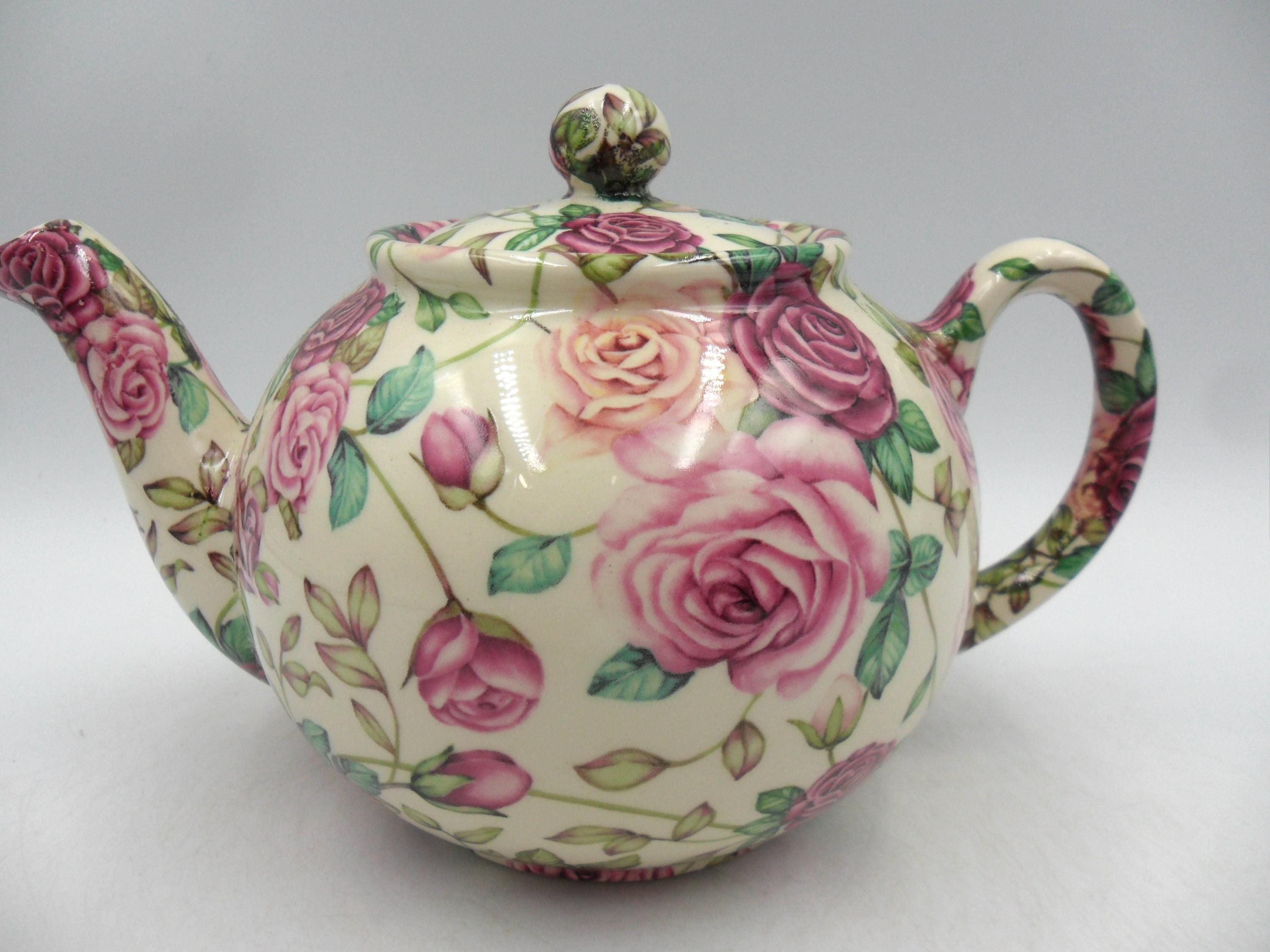 2 Cup Teapot in Eleonor Rose Design by Heron Cross Pottery - Etsy