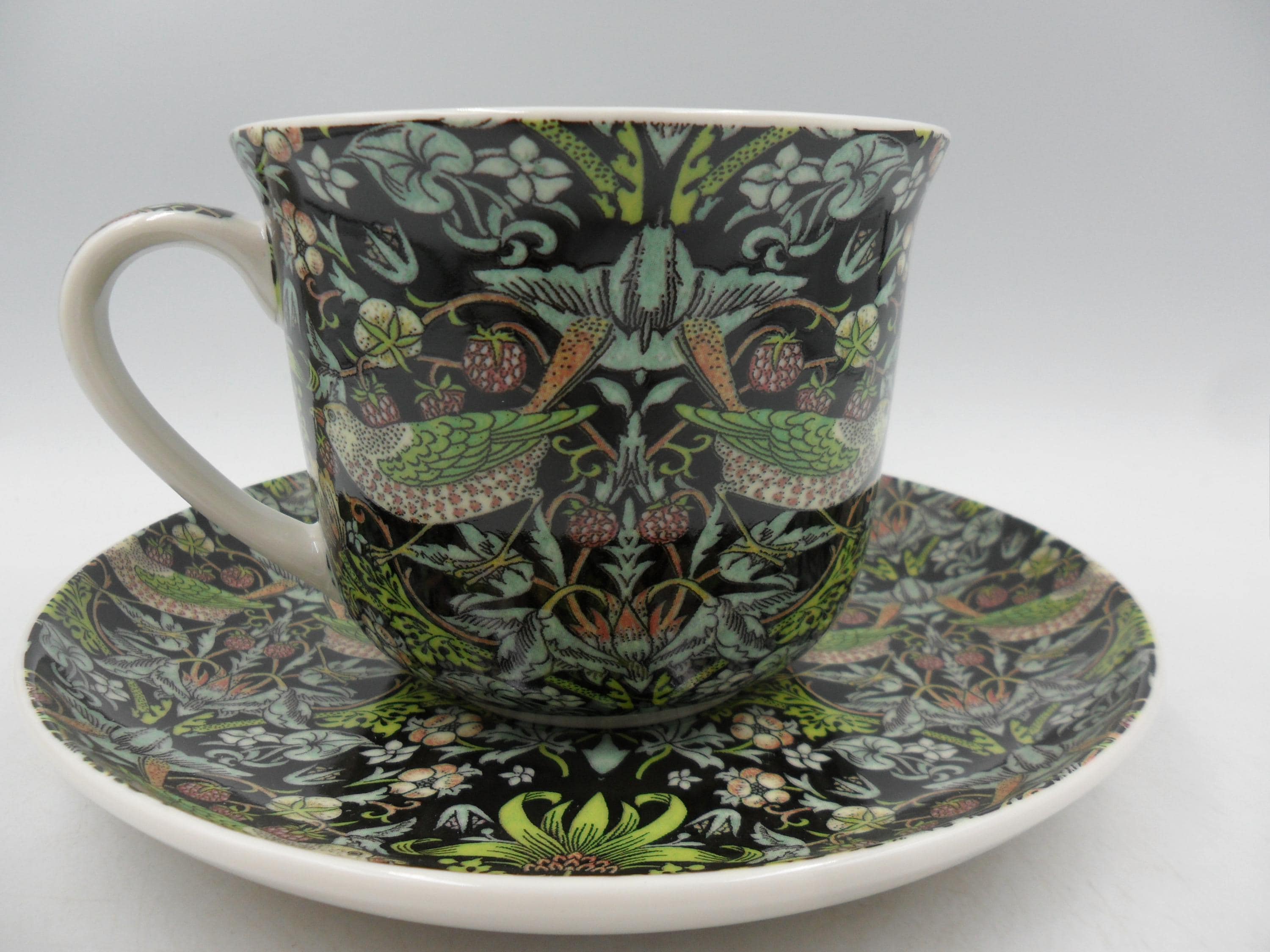 William Morris Black Strawberry Thief Jumbo Cup and Saucer. - Etsy