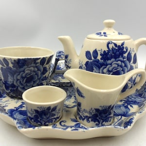 Handmade Mini Breakfast Set in Blue Monaco design