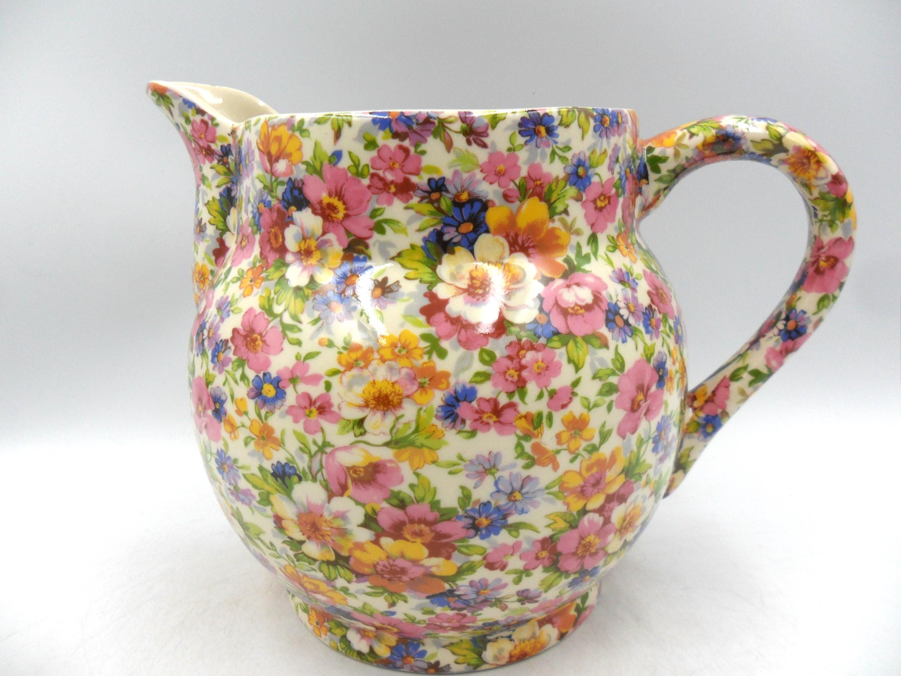 An Extra Large Dutch Jug in Olde England Vintage Chintz Design by