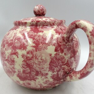 2 Cup Teapot in Pink Laura chintz Design by Heron Cross Pottery Bild 6