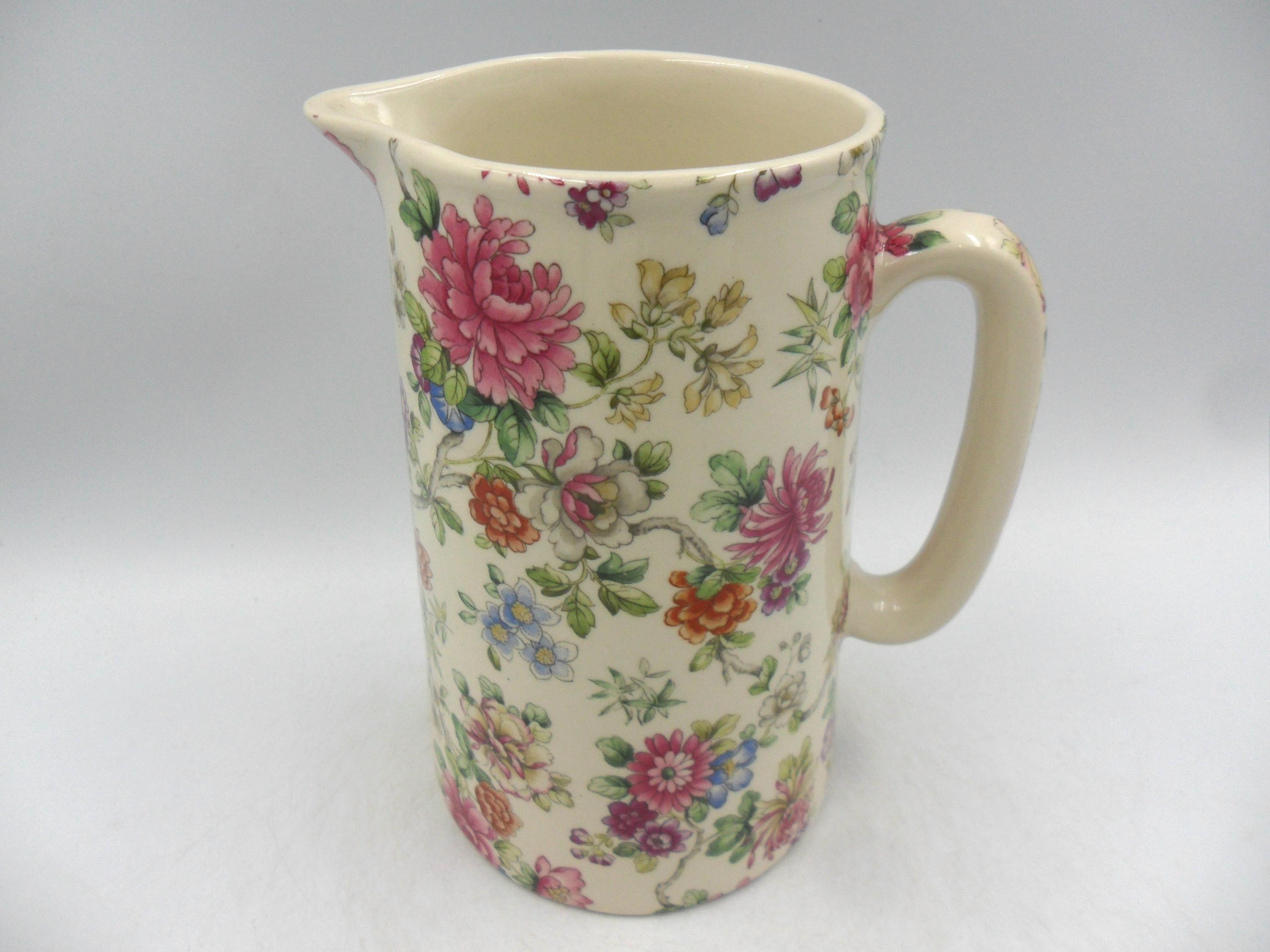2 Pint Earthenware Jug in Pretty Imari Design by Heron Cross