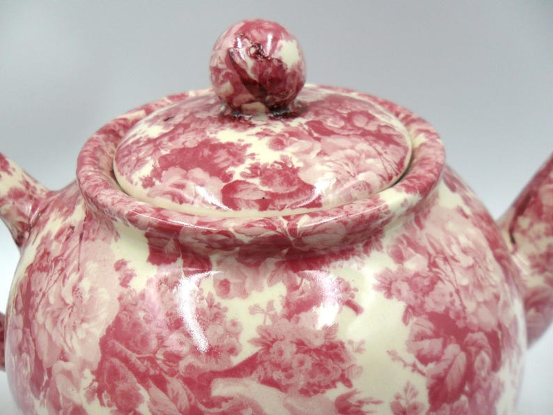 2 Cup Teapot in Pink Laura chintz Design by Heron Cross Pottery Bild 9