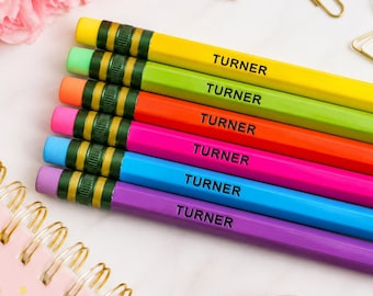 Personalized Rainbow Pencils | Custom Engraved Name | Back to School Supplies