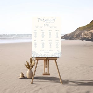 Sophisticated Boho Wedding Stationery Set | Dusty Blue and White Floral Designs | Editable Canva Templates | Instant Download