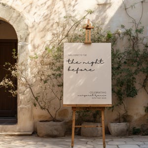 Modern Wedding Rehearsal Dinner Sign Template | The Night Before Wedding Sign | Pre-Wedding Signage | Personalised Wedding Rehearsal Sign