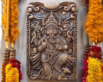 Ganesh Wall Decor Hindu God Statue Ganesh Wall Hangings Ganesh Ornament Elephant Meditation House Decor Spiritual Wall Art Lord Ganesha Art