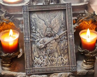 Norse Viking Decor Nordic Art Odin Carving Wood Wall Panel Viking Wall Decor Norse Goddess Norse Gods Pagan Decor Viking Art Norse Pagan