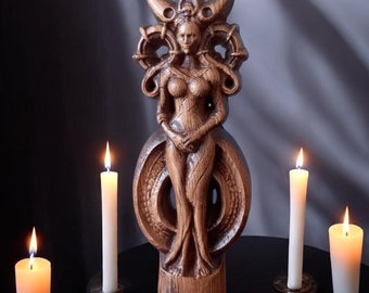 Hecate-standbeeld Hekate Griekse godin Heidens huisaltaarpakket Hecate-altaar Wicca-standbeeld Heksen Griekse mythologie Hekate-beeldje Heidens beeldje
