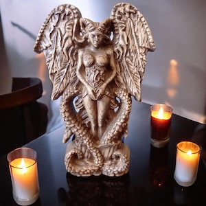 Lilith Statue Handcrafted Wooden Statue of Goddess Lilith Ishtar Inanna
