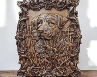 Retrato de perro de madera personalizado, decoración de pared para sala de estar, arte de pared de madera moderno, tallado, retrato de perro, escultura en relieve vintage, retrato victoriano de perro