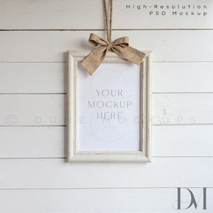 Cottagecore Wooden Frame Mockup: Rustic Farmhouse Coquette | PSD & JPG