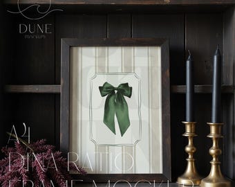 Mockup di cornice in legno scuro A4: stile fattoria (download digitale PSD e JPEG)