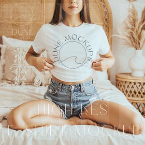 Gildan 64000 Mockup | Modern White T-shirt Mockup Boho | Trendsetter Mockup | Gildan 64000 White Tee Mockup | DMJ124