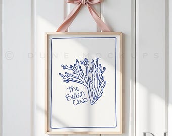 Wooden Frame Mockup: Light Pink Bow Shiplap Wall  Nursery Wall Art | PSD & JPG