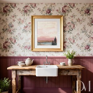 English Country Kitchen Frame Mockup for Canva | Rosewood Collection | Cottage Farmhouse | No Photoshop