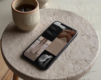 iPhone モックアップ | モダンな携帯電話 PSD、1080x1920 ピクセル