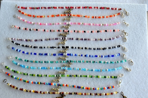 glass bead anklet ankle bracelet 