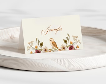 Fall Floral Place Cards: Thanksgiving Name Cards (DIY Printable)