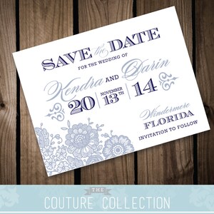 VINTAGE LACE - Save the Date Karte - Vintage Romantisch Schöne Anpassbare Farbe Druckbare DIY HochzeitSeinladung Digitale Datei