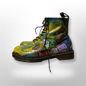 Customized Men\'s Suede Doc Martens Custom Hand Painted Doc Martens • Cottage Core Boots  main image 2