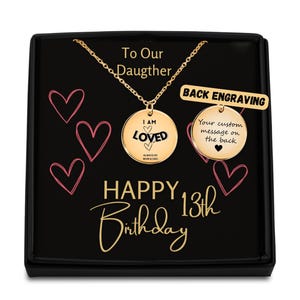 Geschenk für die Tochter von Mama, benutzerdefinierte alles Gute zum 13. Geburtstagsgeschenk, Tochter Geburtstagsschmuck, bestes personalisiertes Halskettengeschenk für die Tochter von Papa