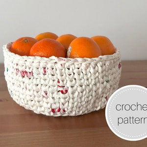 Plastic bag plarn crochet pattern - crochet basket - instant download - crochet bowl - crochet basket pattern - recycled yarn - plochet