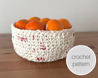 Plastic bag plarn crochet pattern - crochet basket - instant download - crochet bowl - crochet basket pattern - recycled yarn - plochet