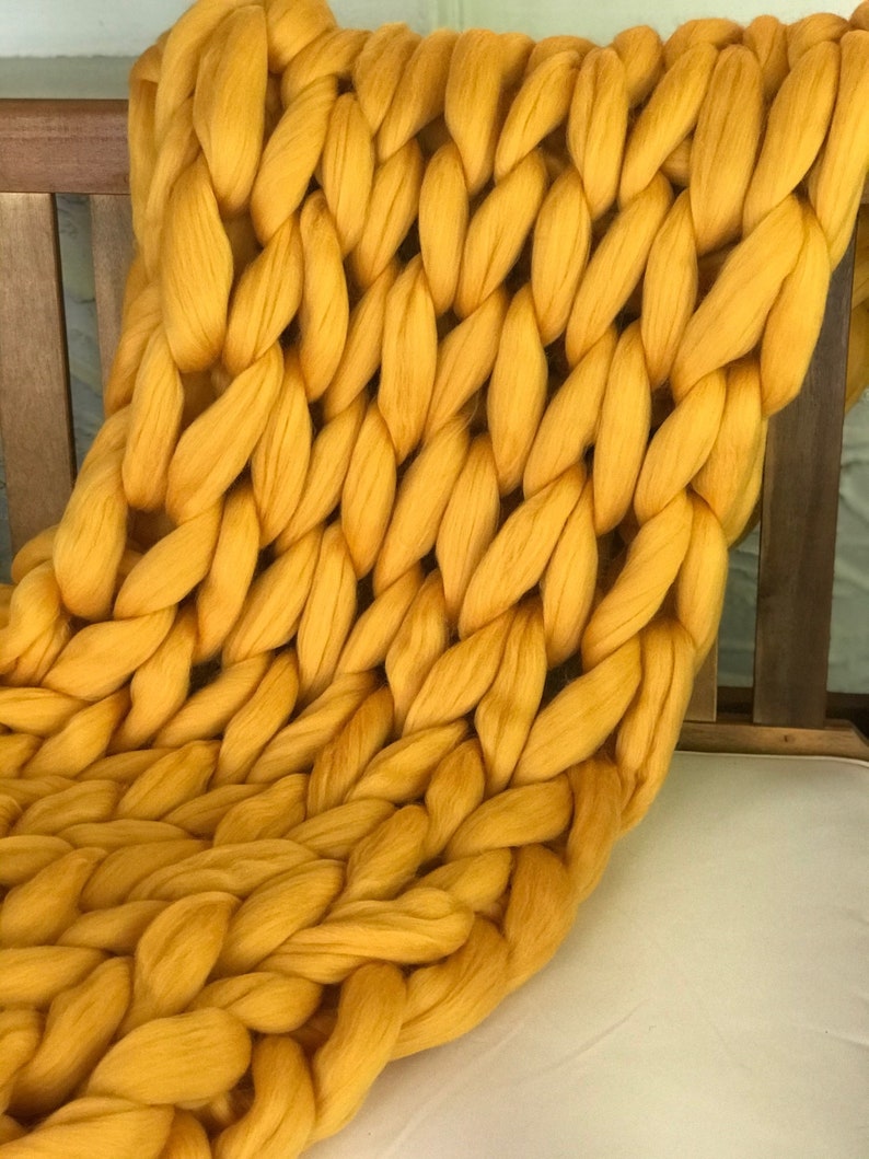 Chunky Knit Blanket Kit Merino Blanket Chunky Knit Throw Etsy UK