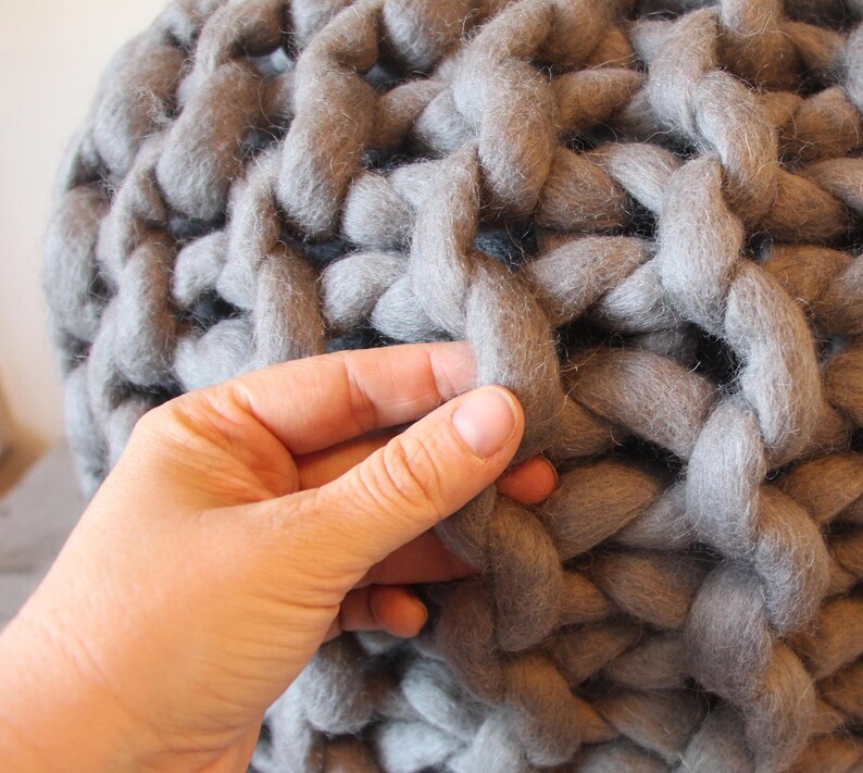 knitted rope pouf