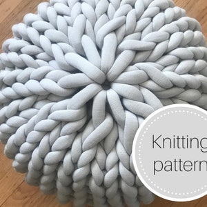 Chunky knit pouf pattern - tube yarn pouf - ottoman - knit pouf - knit poof - knit pouffe - footrest - modern decor - instant download