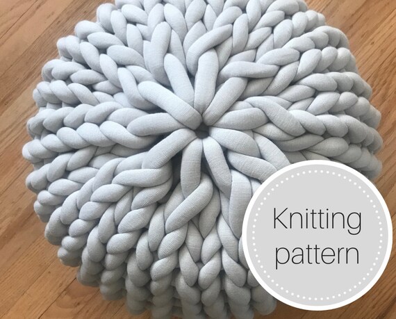 Chunky Knit Pouf Pattern Tube Yarn Pouf Ottoman Knit Pouf Knit