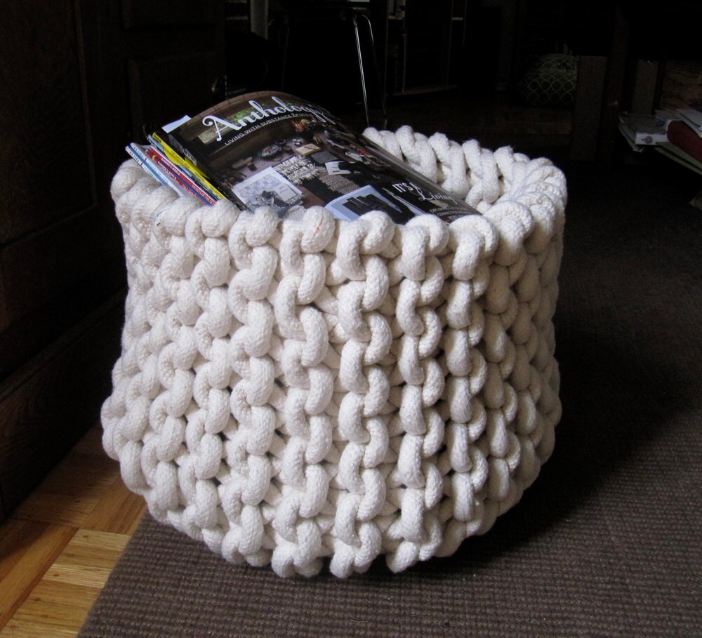 Knit Rope Basket Pattern Instant Download Knitting and Etsy
