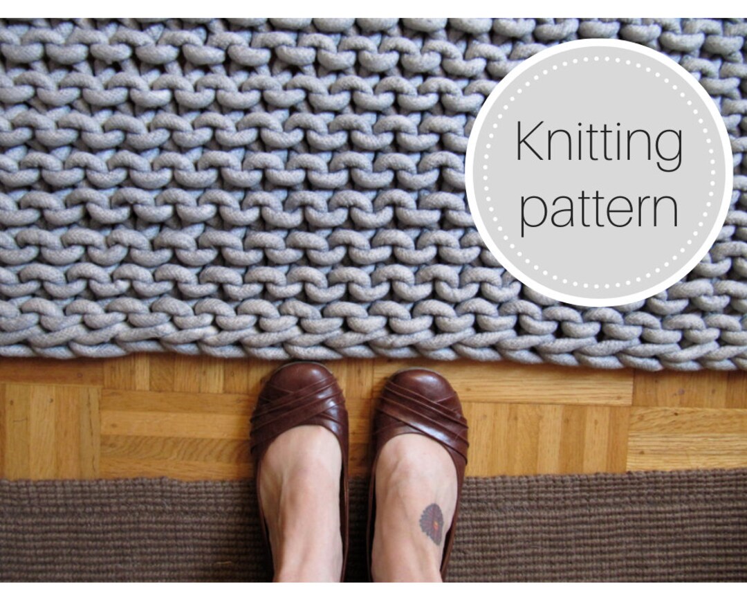 Knit Rope Rug Pattern Instant Download Cotton Rope Rug Giant Knit Rug ...